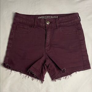American Eagle Outfitters Women's Dark Red Jean Shorts